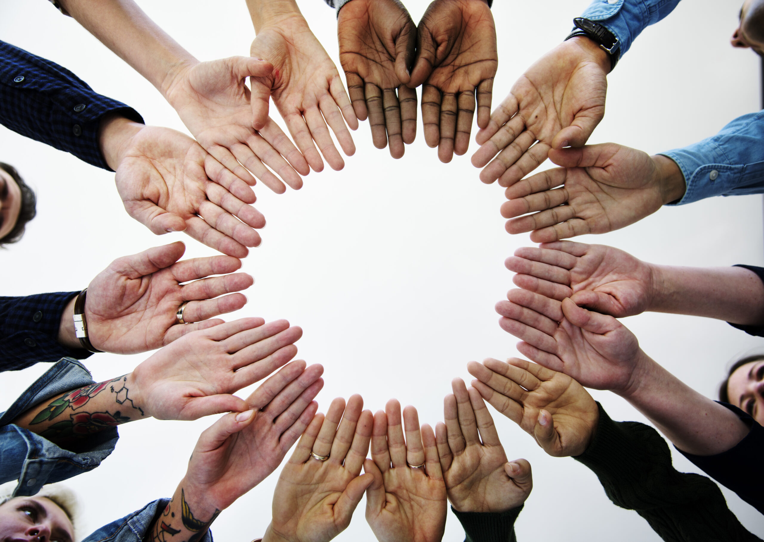 Diverse People Hands Together Partnership